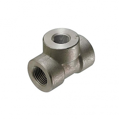 Tee acero carbón roscado both-well